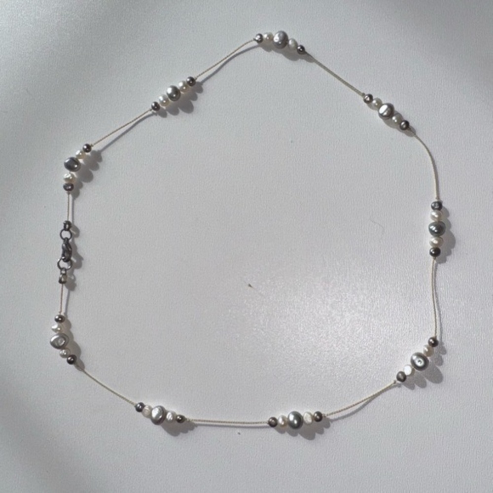Elegant Pearl and Silver Beaded Necklace